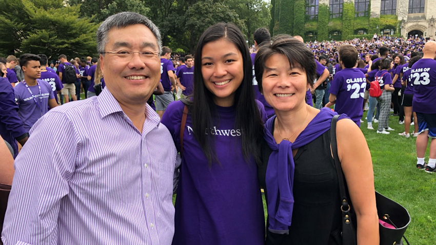 From left: Myung, Grace, and Pheodora Shin