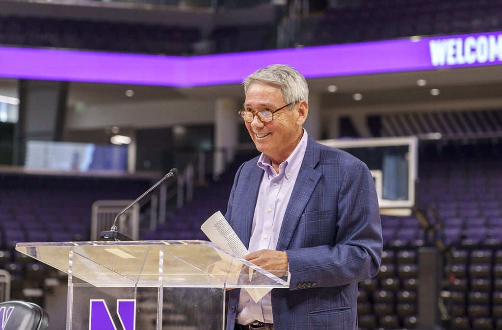 Bob McQuinn presenting at podium