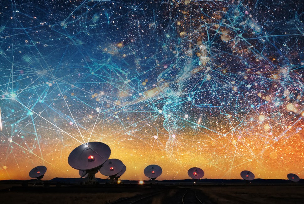 Satellites at night
