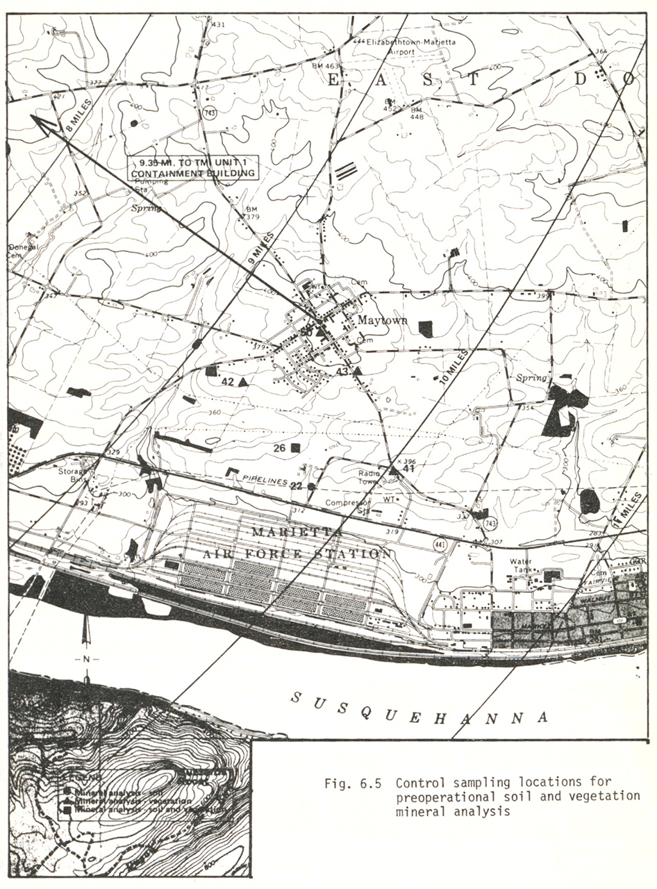 map of Three Mile Island